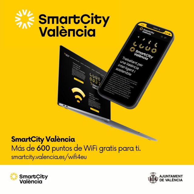 ¿Cómo puedo encontrar un punto WiFi cerca de mí en Valencia? ¡Muy sencillo! 📶✨

La ciudad de Valencia cuenta con cerca de 600 puntos de conexión distribuidos en plazas, jardines, playas y edificios municipales... ¡y muchos más! 🏙️📡

Para encontrar un punto WiFi cerca de ti puedes hacerlo de dos formas:

1. Consultando el mapa interactivo de la web Smart City Valencia: https://smartcity.valencia.es/vlci/wifi4eu/ 🗺️💻

2. Descargándote la App Valencia: ¡Encuentra WiFi en un instante! 📲🔍

¡Disfruta del acceso a internet en cualquier momento y lugar en València! 🌐🌟

#ValenciaSmartCity #Valencia #Wifi #PuntosWifi #WiFi4EU #CiudadInteligente #AppValencia