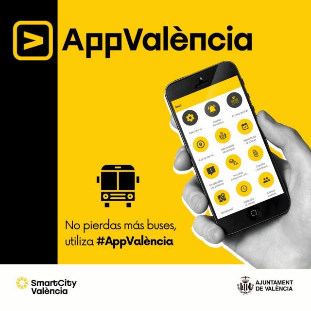 ¿Necesitas moverte por Valencia en autobús? 🚌 Con la App Valencia, acceder a la información de los autobuses nunca fue tan fácil 📲 ¡Descubre todas sus ventajas! ➡️

🟢Horarios en tiempo real: Consulta los horarios actualizados de todas las líneas de autobús
🟢Mapa interactivo: Encuentra las paradas más cercanas a tu ubicación en tiempo real 🗺️
🟢Paradas cerca de ti: Encuentra las paradas de autobús más próximas a tu ubicación 📍
🟢Recorrido en tiempo real: Sigue el recorrido de tu autobús en tiempo real y conoce las paradas que quedan hasta tu destino

La App Valencia es la herramienta perfecta para moverte por Valencia en autobús de forma rápida, cómoda y eficiente. ¡Descárgala ya! 😉✨

#AppValencia #Autobuses #Valencia #AyuntamientodeValencia #ValenciaSmartCity #HorariosAutobuses #TransportePublico
